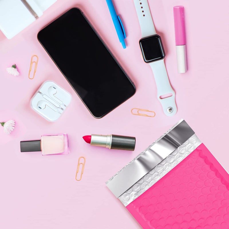 Metronic Bubble Mailer 4x8 Inch 50 Pack Pink Bubble Mailers Waterproof Padded Envelopes Self Seal Adhesion Padded Envelopes Cushioning for Jewelry Usable Size 4x7 - Image 4